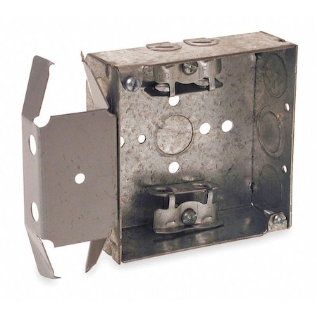 Electrical Box, 21 cu in, Square Box Type, 2 Gangs, Galvanized Zinc, Square Shape
