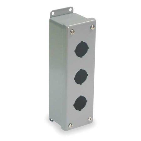Pushbutton Enclosure,30mm,3 Holes,Steel