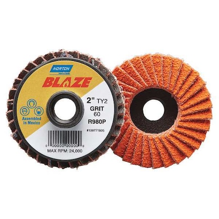 Flap Disc,MD,Grit 80,TY 2,3in,Blaze