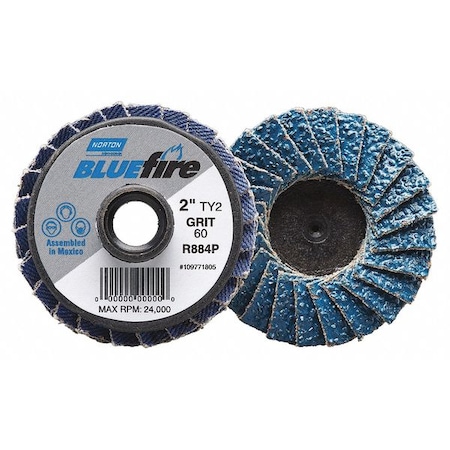 Flap Disc,MD,Grit 80,TY 2,3in,Bluefire