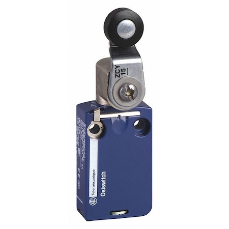 Limit Switch, Roller Lever, Rotary, 1NC/1NO, 6A at 240V AC, Actuator Location: Side