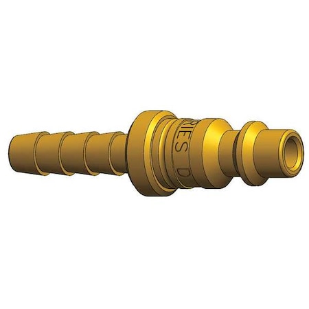 Barb to Industrial Plug, Barb, 1/2, Steel, Color: Silver