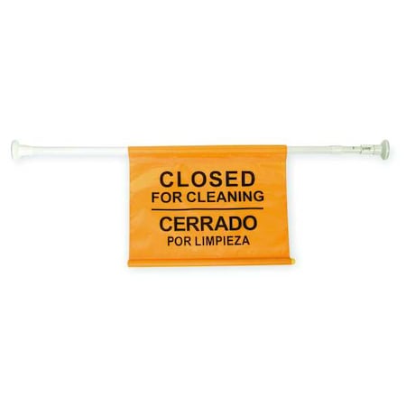 Door Barricade Sign, Steel, 42 in Height, 76 ft. Length, Yellow
