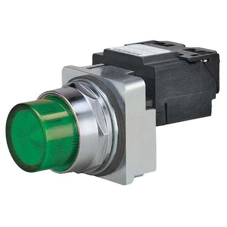 Pilot Light Complete, LED, 120V, 30mm, GR