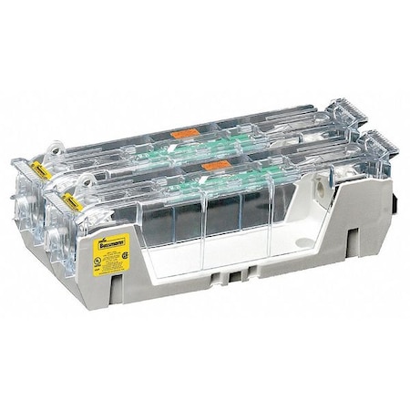 Open Fuse Block, 70 to 100A Amp Range, 600V AC/DC Volt Rating, 2 Poles, Box Lug