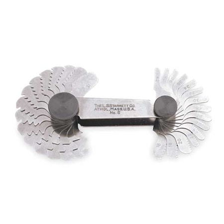 Screw Pitch Gage,4-42TPI,30 Leaves