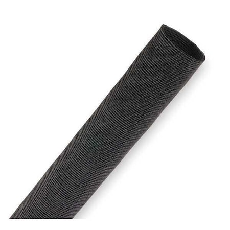 Braided Cable Sleeve, 1 in Inside Dia., 1 in Max Bundle Dia., 10 ft, Nylon, Black
