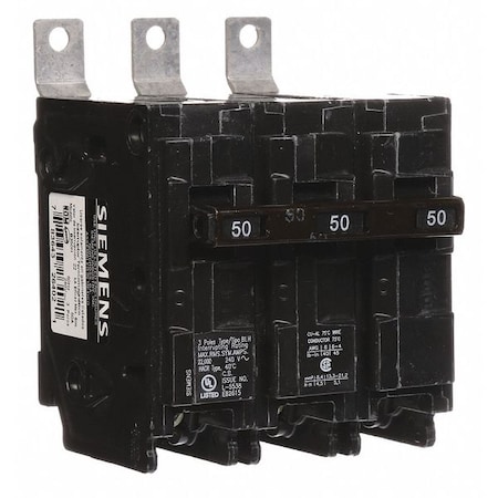 Miniature Circuit Breaker, BL Series, 50A, 3 Pole, 240V AC, 22kA at 240V AC