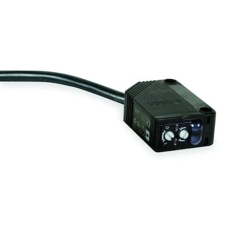 Diffuse Photoelectric Sensor, Bare Wire, Right Angle, Rectangular, Selectable Light On/Dark On, NPN