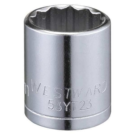 WESTWARD 3/8 in Drive, 15mm Triple Square Metric, Socket, 12 Points,  Steel, Chrome, 15 mm