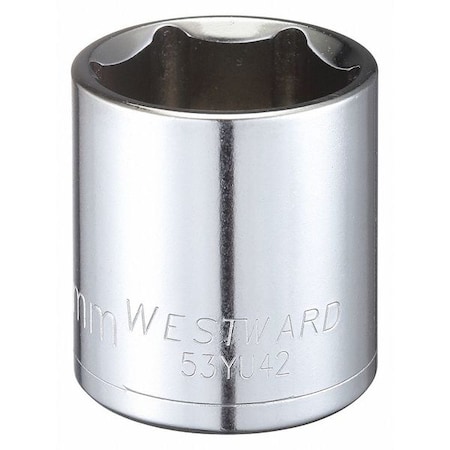 WESTWARD 1/2 in Drive, 30mm Hex Metric, Socket, 6 Points,  Steel, Chrome, 30 mm
