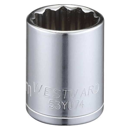 WESTWARD 1/2 in Drive, 23mm Triple Square Metric, Socket, 12 Points,  Steel, Chrome, 23 mm