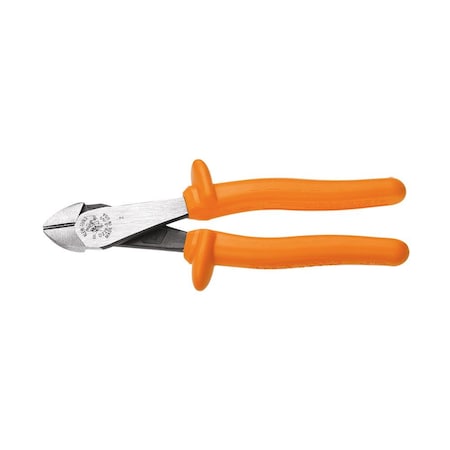 8 1/4 in High Leverage Diagonal Cutting Plier Standard Cut Oval Nose Insulated