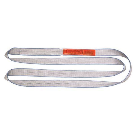Web Sling, Type 5, 2 ft L, 2 in W, Polyester, Silver