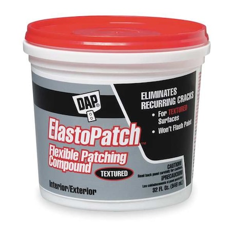 Patching Compound, 1 qt, Tub, Off White, ElastoPatch