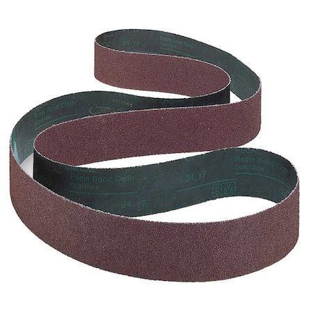 Sanding Belt, 1/2 in W, 24 in L, Coated, Ceramic, 60 Grit, Medium, 777F, Orange