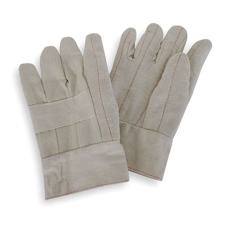 Condor Heat Resistant Gloves, Canvas Burlap Cotton, 500  Degrees F Max Temp., Straight Cuff natural