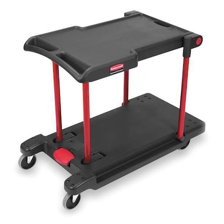 Convertible Utility Cart with Flush Plastic Shelf & Platform, Plastic, 400 lb Load Capacity