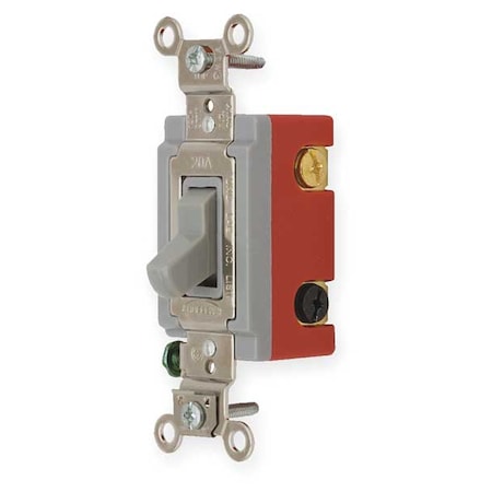 Wall Switch, 4-Way, 120/277V, 20A, Gry, Toggl