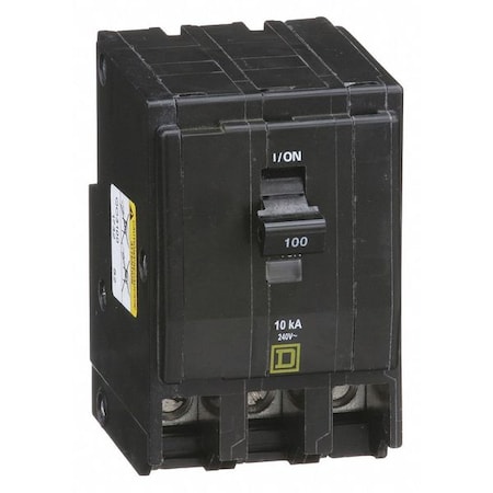 Miniature Circuit Breaker, QO Series, 100A, 3 Pole, 120/240V AC, 10kA at 120/240V AC