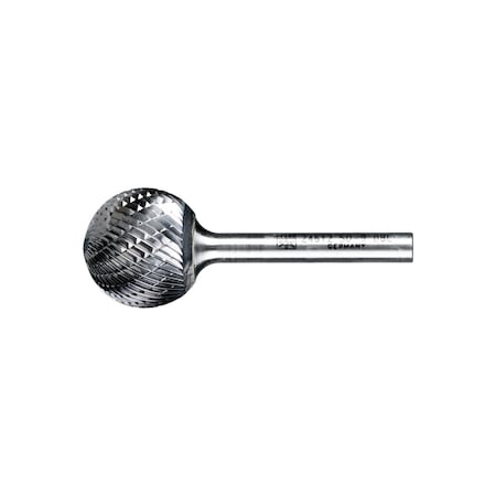 Carbide Bur - Ball Shape, DBL Cut - 1" x 15/16" x 1/4" Shank - SD-9