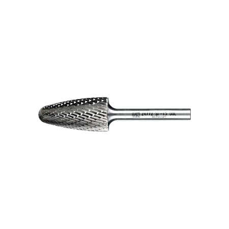 Carbide Bur - Tree Shape, DBL Cut - 3/4" x 1-1/2" x 1/4" Shank - SF-15