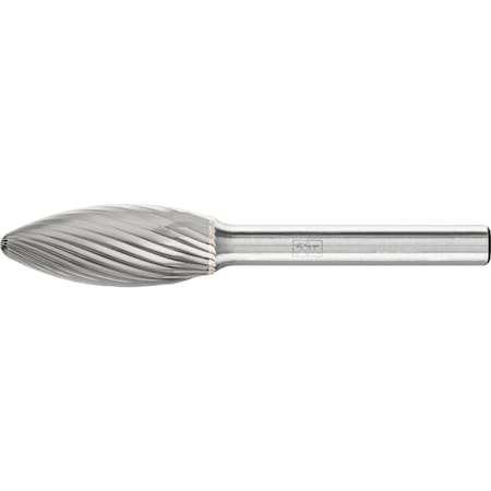 Carbide Bur - Flame Shape, SGL Cut - 1/2 in x 1-1/4 in x 1/4 in Shank - SH-5