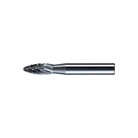 Carbide Bur - Flame Shape, DIA Cut - 1/4" x 5/8" x 1/4" Shank - SH-1
