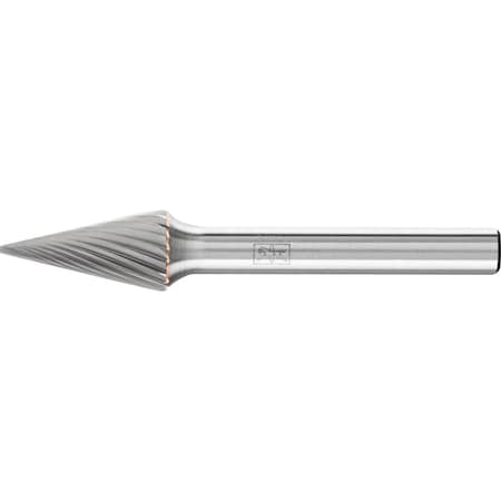 Carbide Bur - Cone (Pointed), SGL Cut - 3/8" x 3/4" x 1/4" Shank - SM-4
