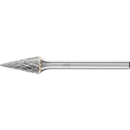 Carbide Bur - Cone (Pointed), DBL Cut - 1/4" x 1/2" x 1/8" Shank - SM-51
