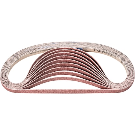 Coated Belt,Al/Oxd,1/2"x24",36 Grit, 1/2" W, 24" L, Coated, Aluminum Oxide, 36 Grit