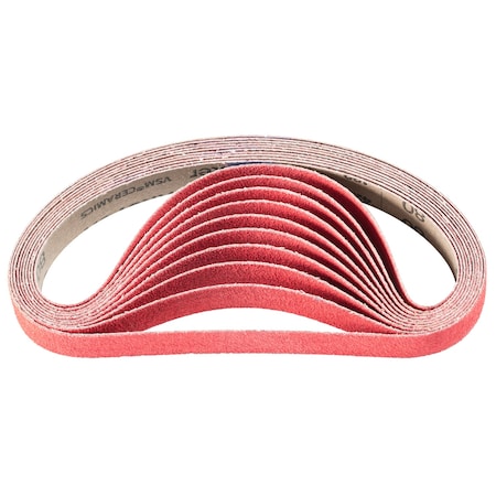 Coated Belt,Co-Cool,3/4"x18",80 Grit, 3/4" W, 18" L, Coated, Ceramic Oxide, 80 Grit