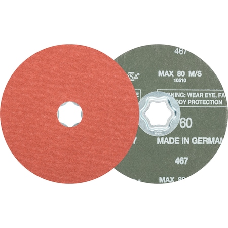 COMBICLICK Fiber Disc, 5" Dia. - Aluminum Oxide A-COOL, 60 Grit