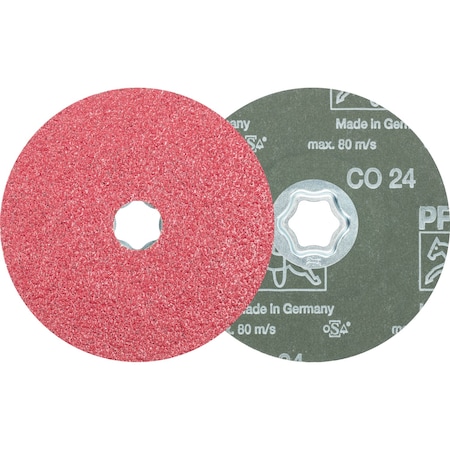 COMBICLICK Fiber Disc, 5" Dia. - Ceramic Oxide CO, 24 Grit