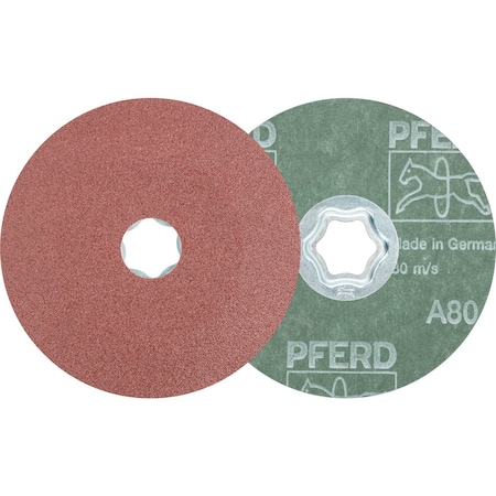 Combiclick Fiber Disc,4-1/2",Al/Oxd,80