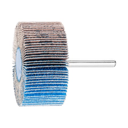 2-1/2" x 1" Mounted Flap Wheel - 1/4" Shank - Zirconia Z-COOL - 80 Grit, INOX