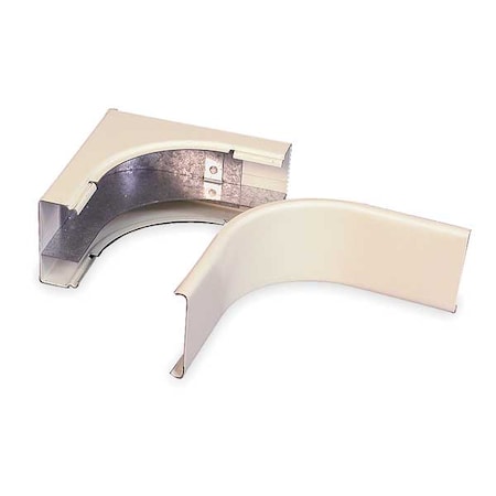 Internal Elbow Raceway, 2400D Series, 2 Channel, 1.87 in W, 4 in H, 4 in L, Ivory