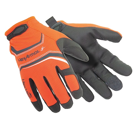 Chrome SLT Mechanics Gloves, Synthetic Leather Palm, Breathable HexVent Back, XL, Orange; Black