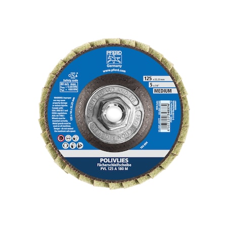 5" POLIVLIES Non-Woven Flap Disc - 5/8-11 Thread - Medium Grade