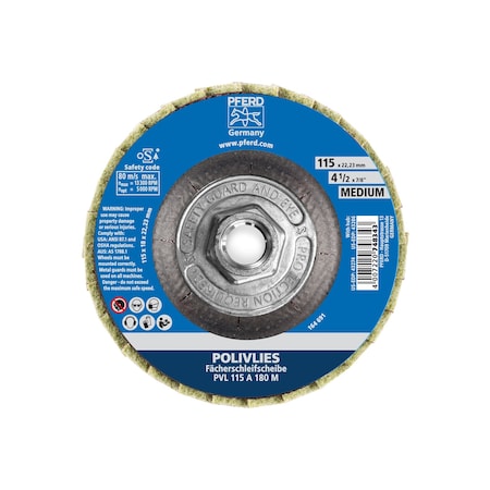 4-1/2" POLIVLIES Non-Woven Flap Disc - 5/8-11 Thread - Medium Grade