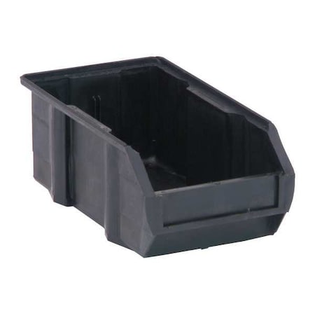 Hang & Stack Storage Bin, Carbon Filled Copolymer Polypropylene, Black, 3 in H, 4 1/8 in W