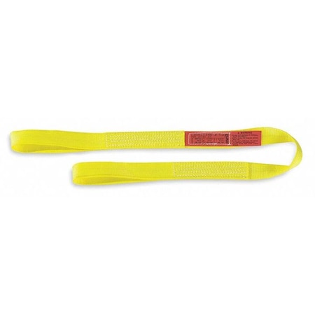 Web Sling, Type 3, 10 ft L, 2 in W, Polyester, Yellow