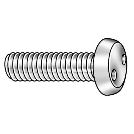 #8-32 x 1-1/2 in Spanner Pan Tamper Resistant Screw, Plain Finish, 18-8 Stainless Steel, 25 PK