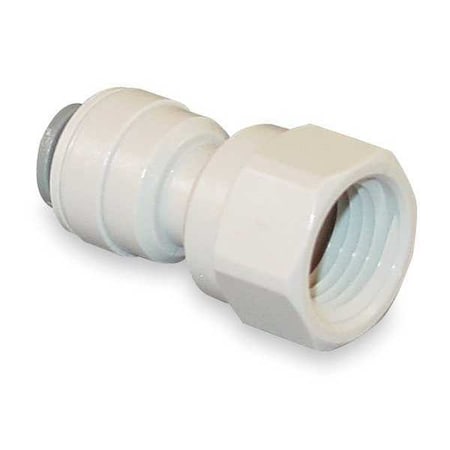 Push-Fit Adapter Fitting, 1/4 in Tube Size, Acetal, Gray, 10 PK