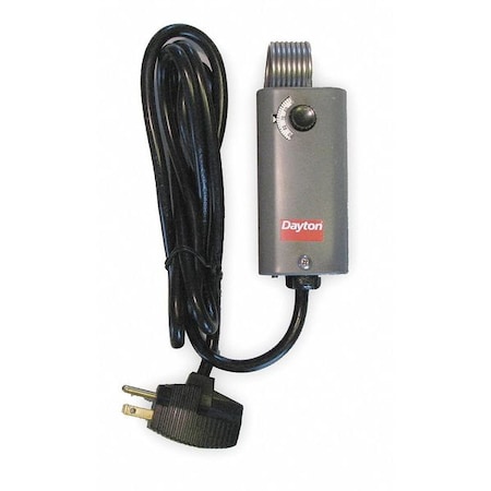Portable Heating Thermostat W/ 6ft L Cord,Heat Only,35 to 95F,Mechanical Selector Dial,120V AC,Stl