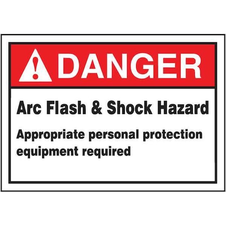 Label,3-1/2x5,Danger Arc Flash and Shock, LELC132