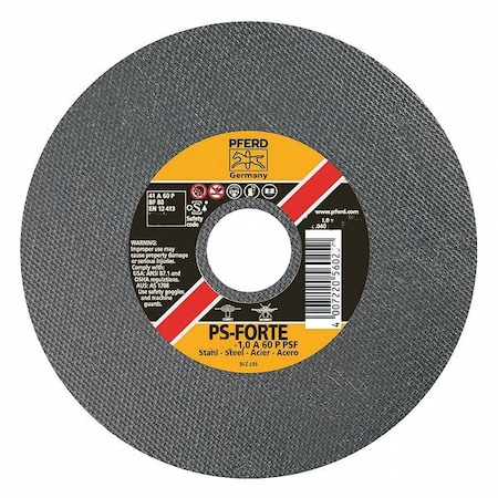 Abrasive Cut-Off Wheel, Type 1, 3 in Dia, 0.040 in Thick, 1/4 in Arbor Hole Size, Aluminum oxide A