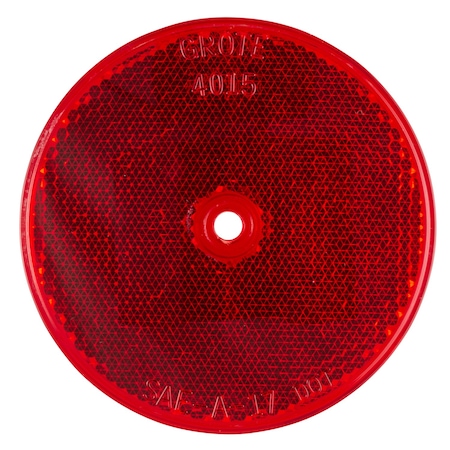 Reflector,Screw Mount,Red,Dia 3-1/4 In