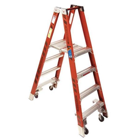 6 ft Fiberglass Twin Platform Stepladder, 300 lb Capacity