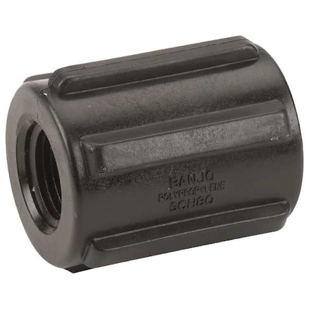 Coupling, Polypropylene, 1/2", Schedule 80, 300 psi Max Pressure